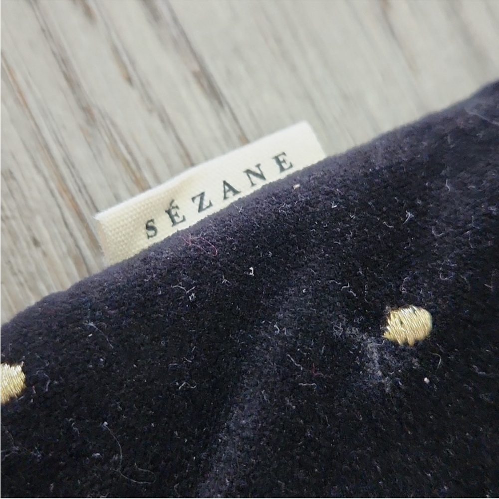 β¨HPβ¨ SEZANE NWOT Velvet Cosmetic Pouch Clutch Black - Picture 5 of 8